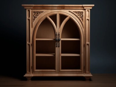 Gothic Cabinet With Doors On A Black Background 3D