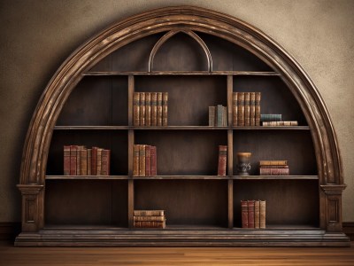 Gothic  Style Bookcase With Books On It