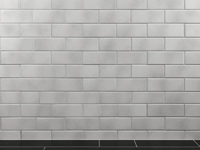 Gray Tiled Wall With Black Border And Tile Floor Texture