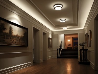 Hallway Of A House With A Railing