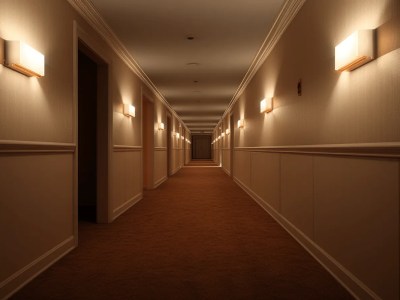 Hallway With A Lamp On The End