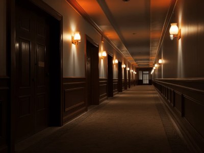 Hallway With A Light Overhead