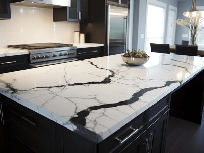 High End Kitchen Design With An Expensive Countertop