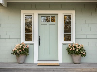 House With A Paint Color Behind Front Door