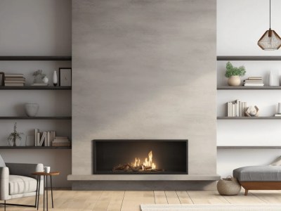 Image Of A Fireplace Next To Bookshelf