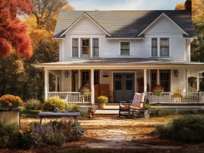 Image Of A Home In Autumn Colors