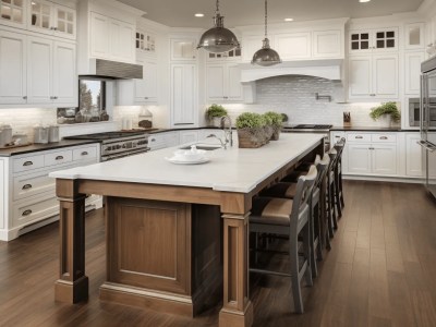 Image Of A Kitchen With Lots Of White Cabinetry