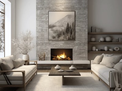 Image Of A Living Room And Fireplace