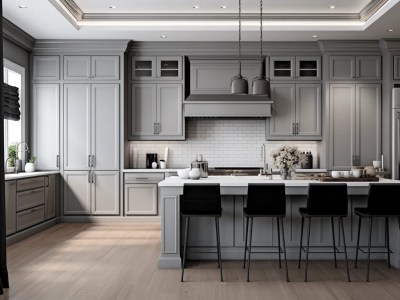 Image Of An Elegant Gray Kitchen