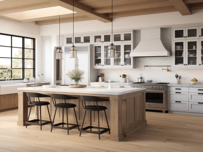 Image Of An Open Kitchen With Cabinets And Counters