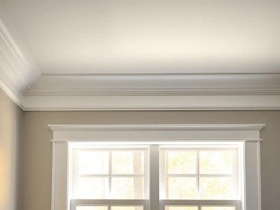 Image Of Crown Molding Near An Opening Window