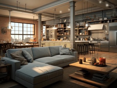 Industrial Living Room Is Visible In The Background Of The Picture