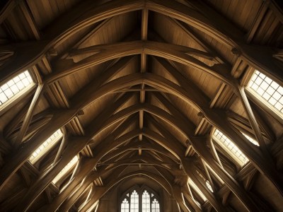 Interior Of English Church With A Wooden Ceiling