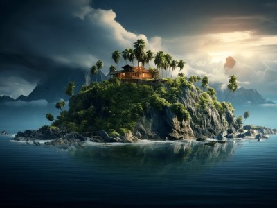 Island With A House On Top Of It