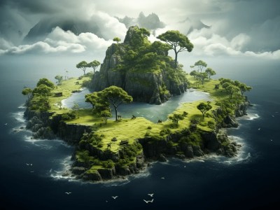 Island With Trees On It