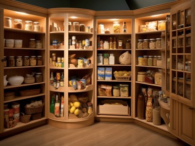 Kitchen Pantry Has Several Items In It