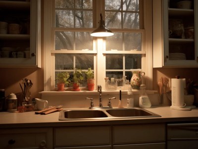 Kitchen Sink And Kitchen Cabinet