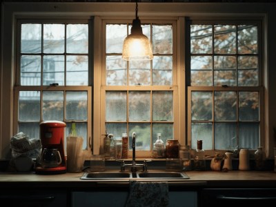 Kitchen Space With A Window And Sink