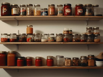 Kitchen With A Lot Of Jars Filled With Canned Foods