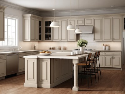 Kitchen With Oak Cabinets And A Center Island