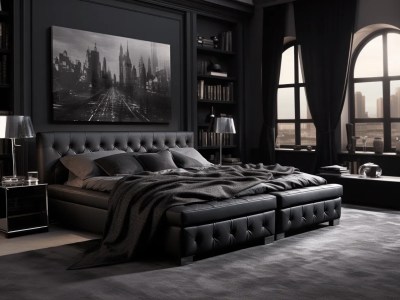 Large Black Bedroom With Black Furniture