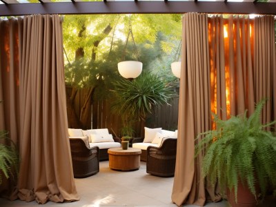 Large Outdoor Room That Includes Curtains And Some Outdoor Furniture