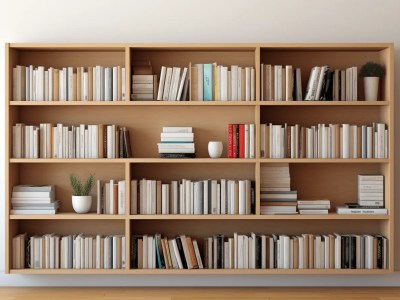 Large Shelf Is Full Of Books On The Floor, Minimalist Staging --Ar 128:85