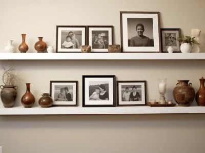 Large White Floating Floating Shelves To Display Your Photos And Pictures