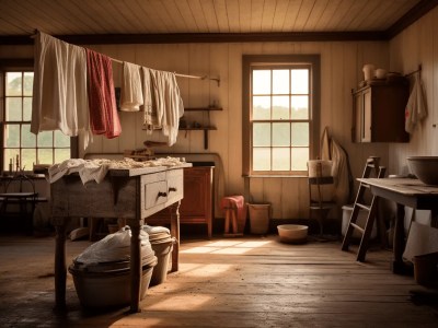 Laundry Room That Is Mostly Covered In