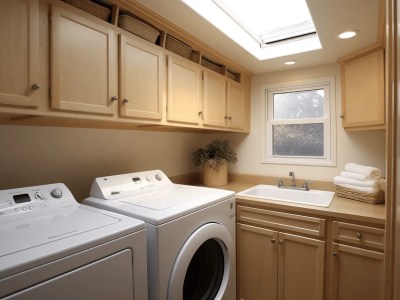 Laundry Room With A Washer And Dryer And Sink