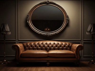 Leather Sofa With Mirror Above It