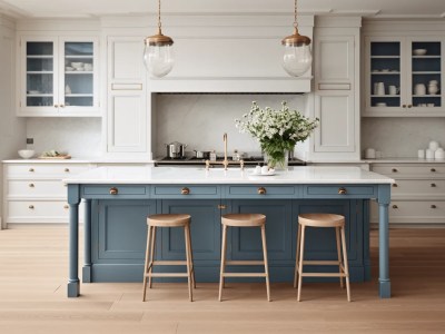 Light Blue Kitchen Island