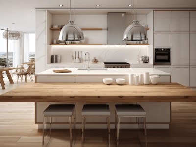 Light Kitchen Counters With Wooden Top