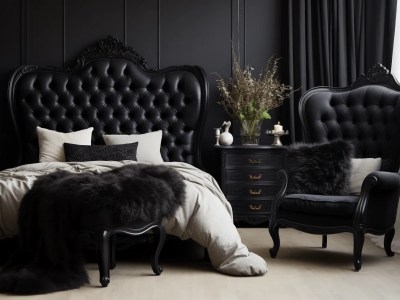 Luxury Black Bedroom Victorian Style With Bed