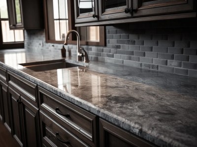 Marble Counter Top In A Kitchen