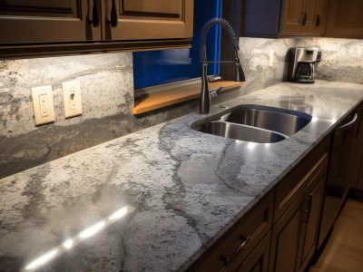 Marble Countertops With Cabinets For Kitchen