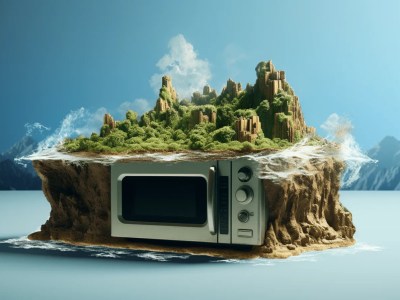 Microwave On A Rock In Island