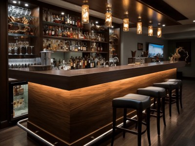 Modern Bar Area With Lights