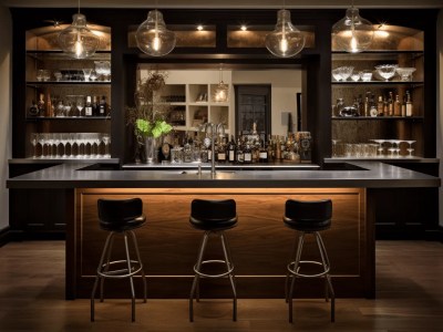 Modern Home Bar With Stools