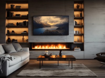 Modern Room With An Awesome Fire Place