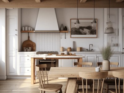 Oak Kitchen With A Wooden Stove