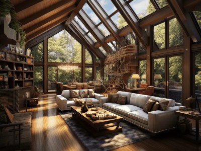 Open Living Room With Large Windows