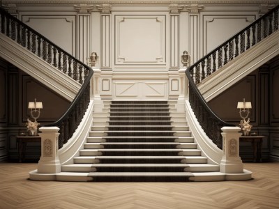 Ornate Stair Case In A Large Room