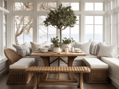 Outdoor Dining Table In A Sun Room