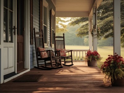 Outside Rocking Chairs On Porch