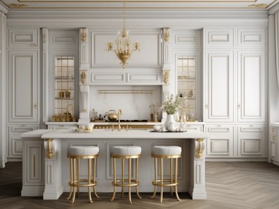 Palatial Kitchen With Gold Accents