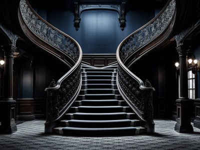 Picture Of A Dark And Gothic Looking Staircase