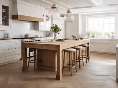 Picture Of A Kitchen With A Wooden Island  2