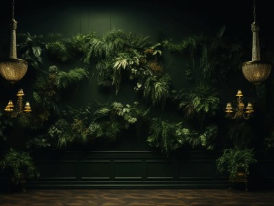 Room With Green Plants Growing On The Wall