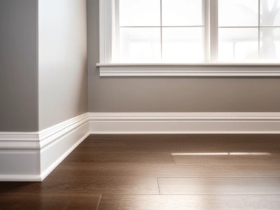 Room With Wooden Floors And Grey Walls